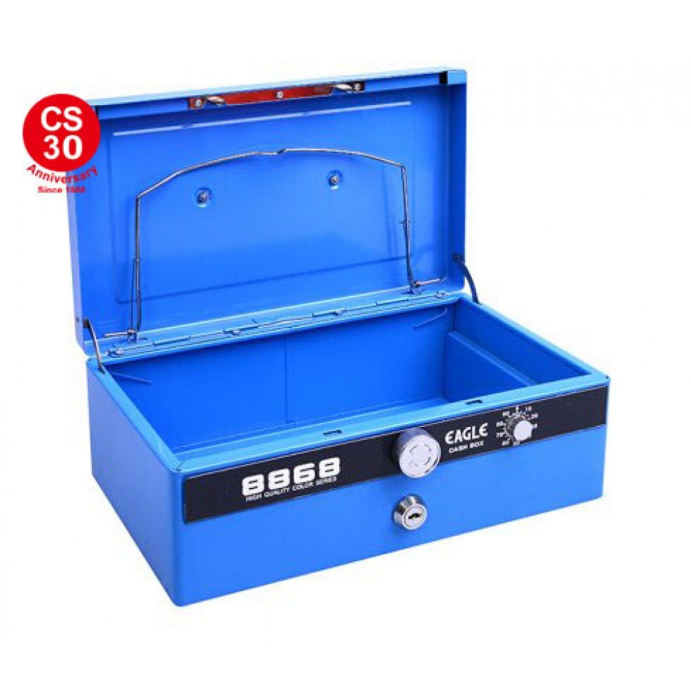 Eagle 8868 CASH BOX With KEY AND LOCK (Blue)